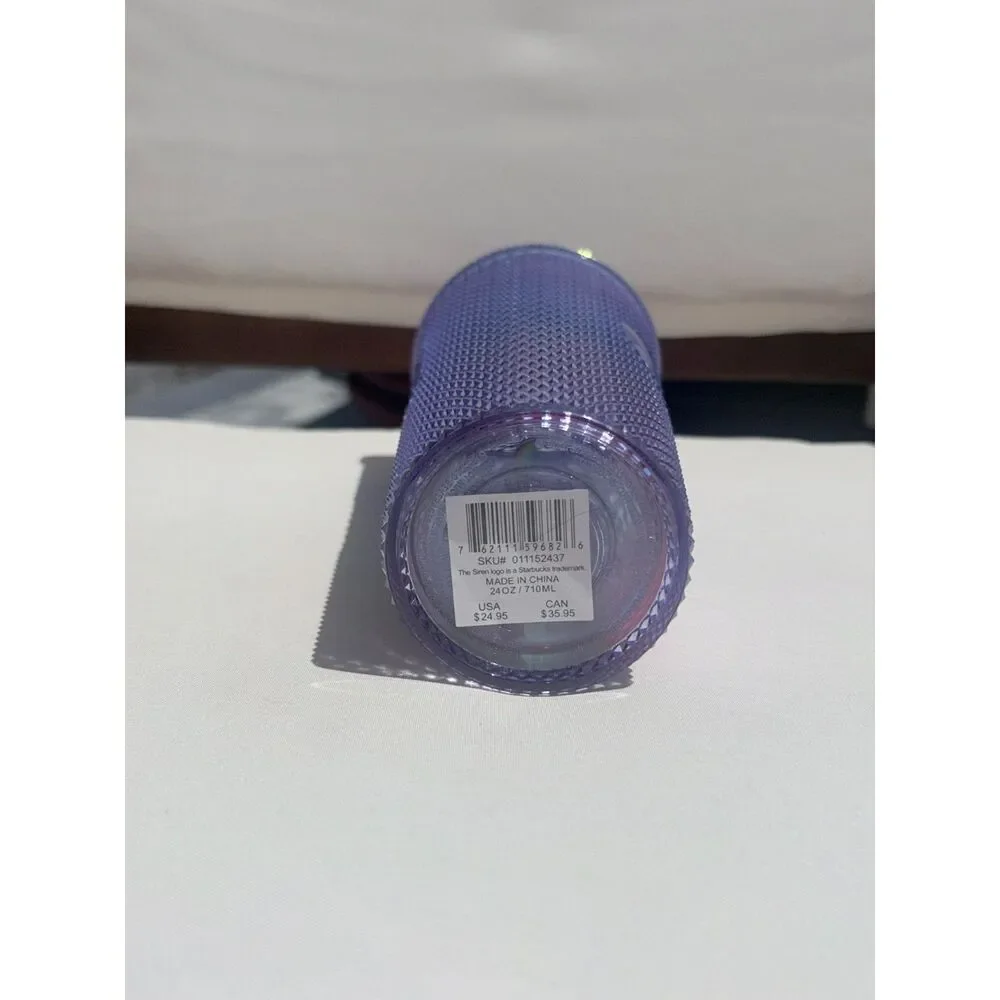 NWT Starbucks Sofie Birkin Purple Rainbow Studded 24 oz Venti Tumbler With Straw